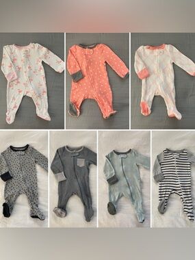 Lot of 7 Newborn footies (Cloud Island)